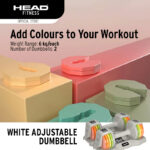 HEAD Rainbow Adjustable Dumbbell - 12 kg - Image 2